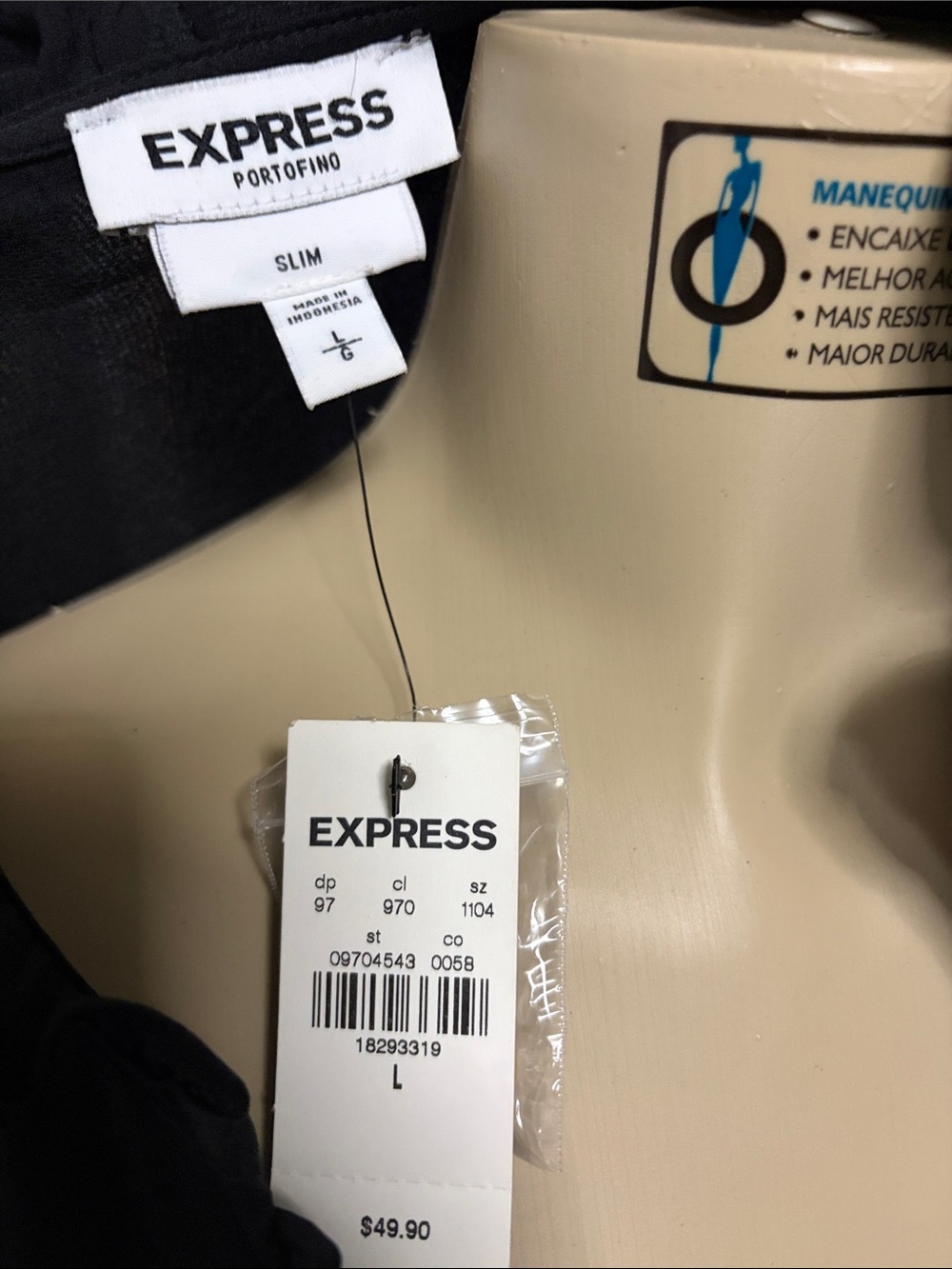 Express Black Ruffle-Trim Buttoned Blouse - Picture 2 of 3